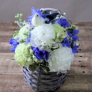 故人のお母様の好きなブルーと可愛いブルーバードで